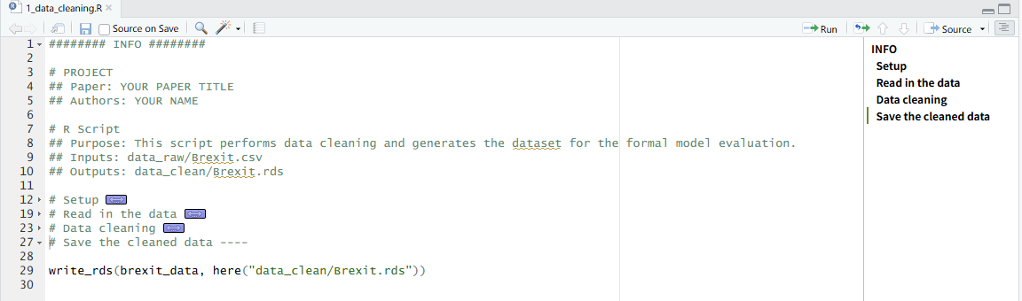 Collapsible sections in RStudio
