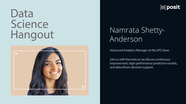 Data Science Hangout | Namrata Shetty-Anderson, UPS Store | Professional development for data teams